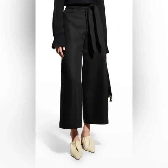 ! Vince Tie-Front Crop Linen Blend Wide Pant - Picture 1 of 6